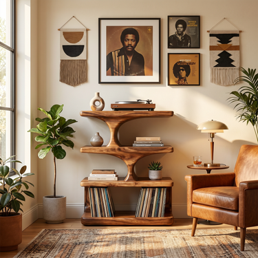 Sculptural Turntable Stand For Listening Room