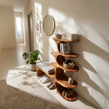 Minimalist Shoe Storage Shelf For Condo Entryway Storage Niche