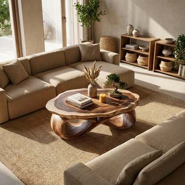 Rustic Accent Coffee Table Lounge Area