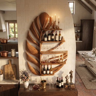 Modern Wall Wine Holder For Kitchen Dining Storage Nook