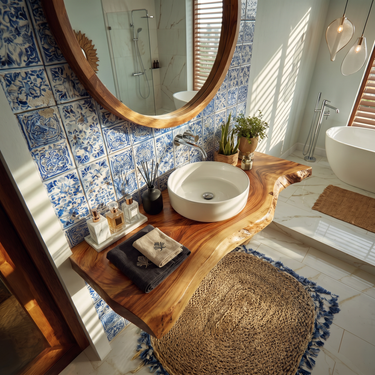 Contemporary Floating Washstand Luxury Residence