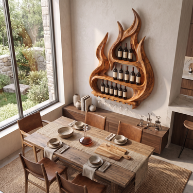 Flame Wine Display Shelf For Home Bar