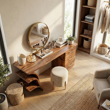 Contemporary Vanity Desk Studio Apartment Makeup Area Dressing Space
