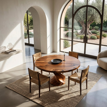 Luxury Twisted Pedestal Dining Table For Dining Room