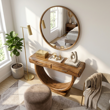Mid Century Console Table For Bedroom Living Room