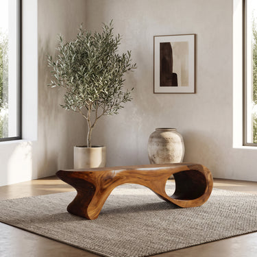 Artistic Sculptural Organic Bench For Entryway Decor