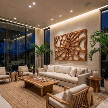 Luxury Radial Wood Wall Art For Living Room