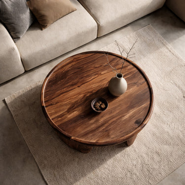 Modern Coffee Table With Three Pedestal Base For Living