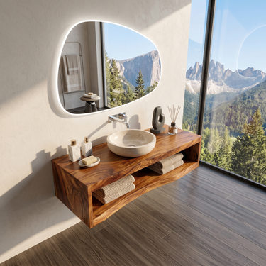 Contemporary Wood Bathroom Cabinet Tropical Villa