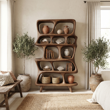 Japandi Bookshelf For Living Room
