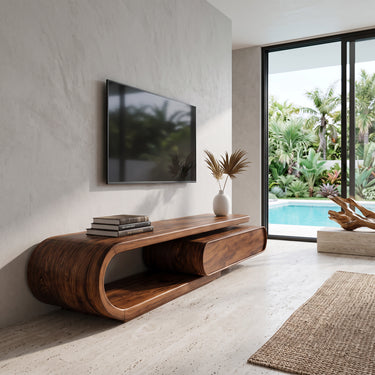 Organic Curved TV Cabinet For Modern Home