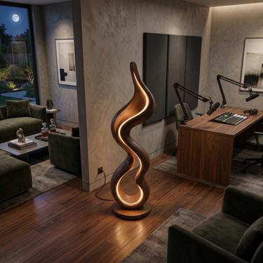 Modern Ribbon Lamp With Shelf For Living Room