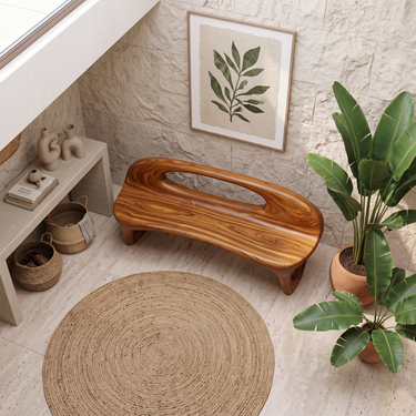 Modern Sculptural Bench For Entryway Living Room