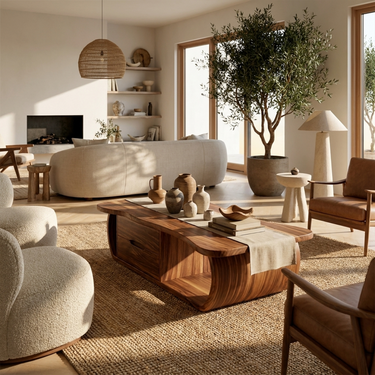 Rustic Modern Coffee Table Lounge Area