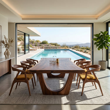 Contemporary Rectangular Sculpture Dining Table For Dining Room