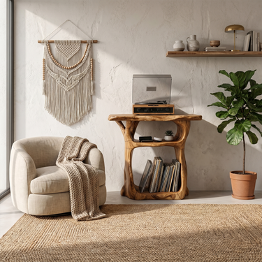 Sculptural Vinyl Record Stand For Lounge