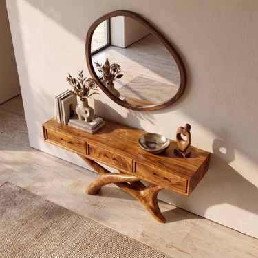Sculptural Entryway Table For Luxury Living Room