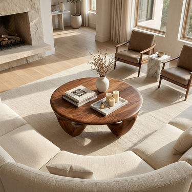 Mid Century Round Coffee Table Bedroom Lounge
