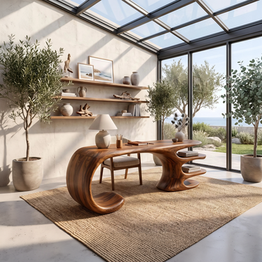Artistic Rounded Corner Desk Living Room Office