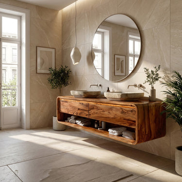 Minimalist Floating Wood Bathroom Vanity For Bathroom Areas