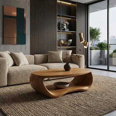 Modern Coffee Table Oval Shape For Living Room