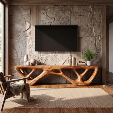 Mediterranean Designer TV Console For Living Room