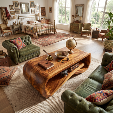Contemporary Wave Coffee Table For Living Room