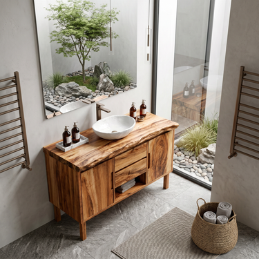 Modern Wood Bathroom Cabinet For Apartment Bath
