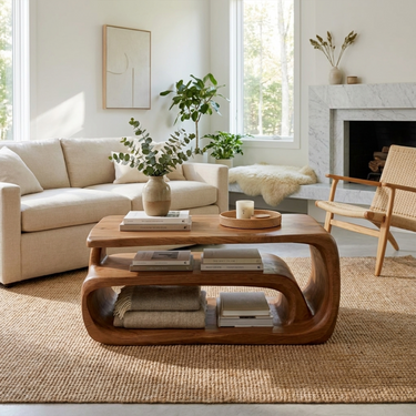 Rustic Storage Coffee Table Living Room