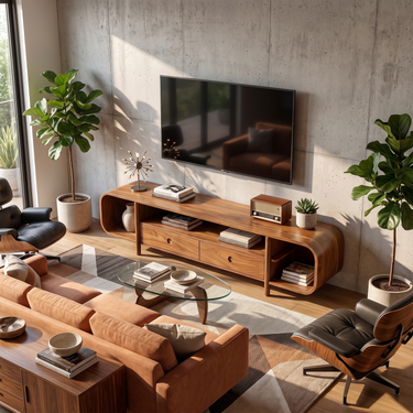 Mediterranean Media Console For Living Room