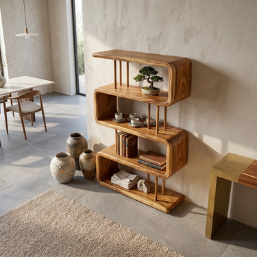 Modern Wooden Display Shelf For Spa Decor