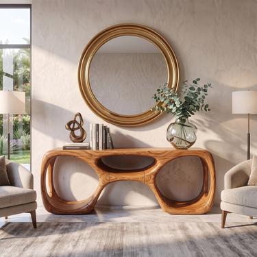 Sculptural Console Table For Mediterranean Entryway