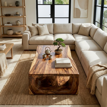 Rustic Statement Coffee Table Living Room