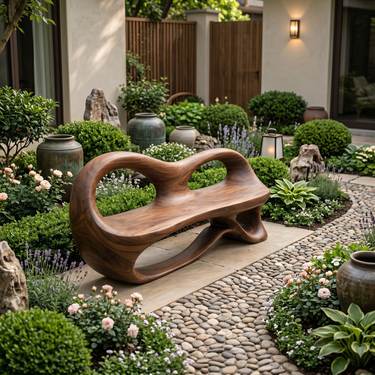 Organic Sculptural Bench For Luxury Entryway Decor
