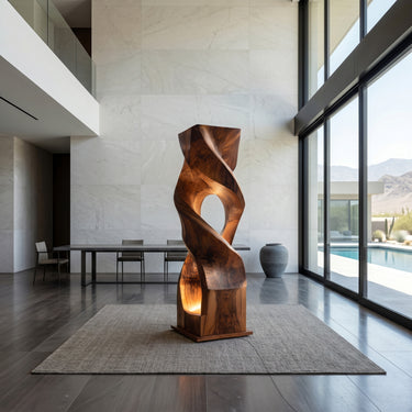 Organic Twisted Sculptural Floor Lamp For Home Decor