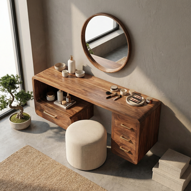 Organic Sculptural Vanity Desk Dressing Room Beauty Space Personal Area