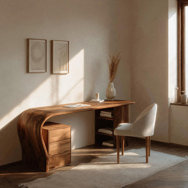 Contemporary Writing Desk With Open Shelf For Home Office