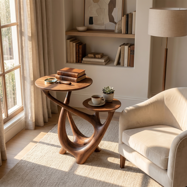 Mid Century Accent Side Table For Apartment