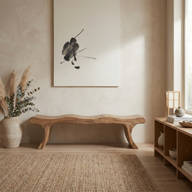 Sculptural Seating Bench For Entryway Hallway