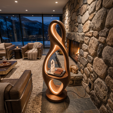 Organic Loop Lamp With Shelf For Living Room