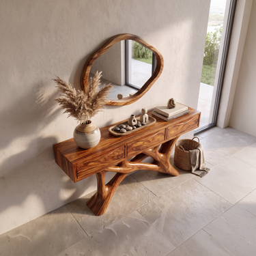 Organic Modern Console Table For Contemporary Hallway
