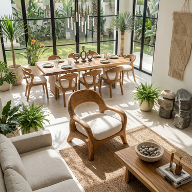 Biophilic Sculptural Accent Chair Conservatory Sunroom