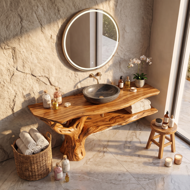 Organic Sculptural Floating Bathroom Vanity For Bathroom