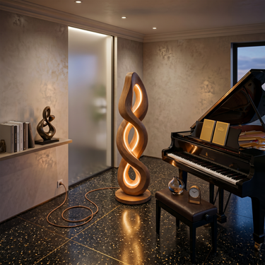 Organic Helix Lamp With Shelf For Interior
