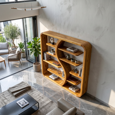 Organic Solid Wood Bookcase For Nature Inspired Homes