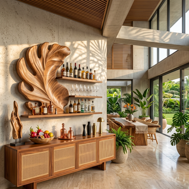 Rustic Wall Wine Holder For Condo Beverage Storage Niche