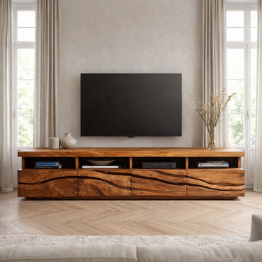Handcrafted Media Cabinet Console For Living Room