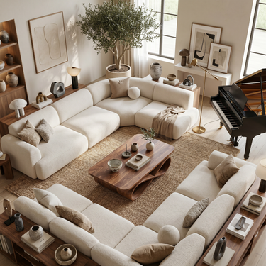 Organic Coffee Table With Twisted Ribbon Base For Luxury Interior