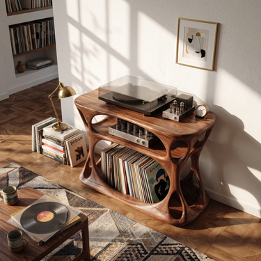 Contemporary Record Player Cabinet For Apartment Interior Space