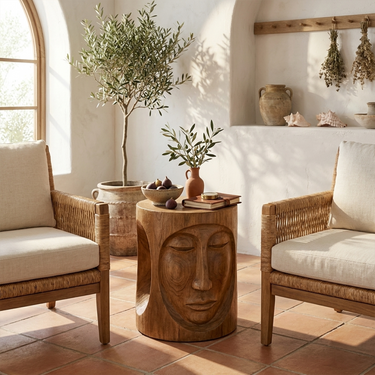 Mid Century Sculptural End Table For Bedroom